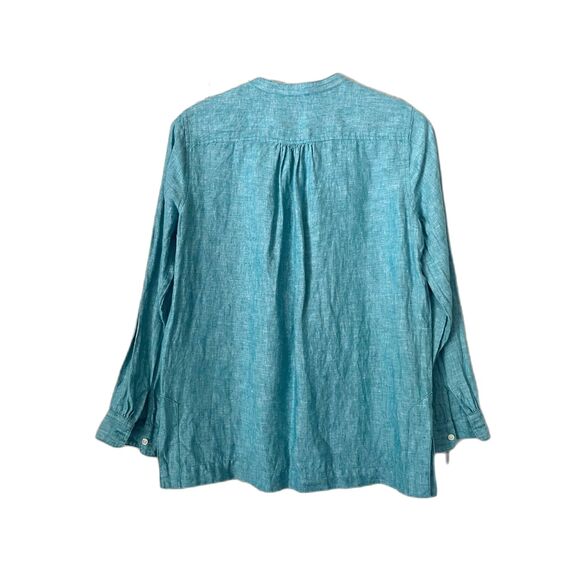J. CREW x Baird McNutt Irish Linen Blue Button Up Shirt Top Women's Size 2 - Picture 6 of 10
